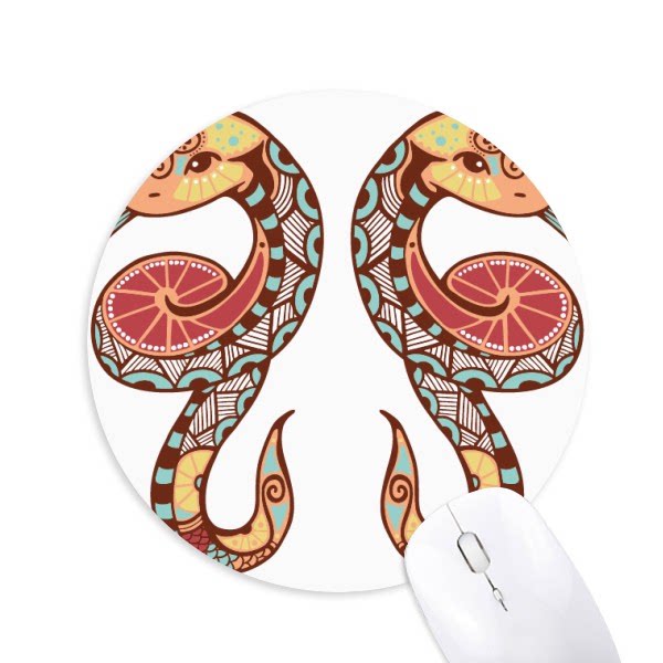 双子座星座标志插画图案圆形游戏办公防滑橡胶鼠标垫礼物