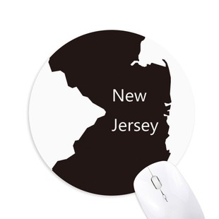 新泽西州美国地图轮廓圆形游戏办公防滑橡胶鼠标垫礼物