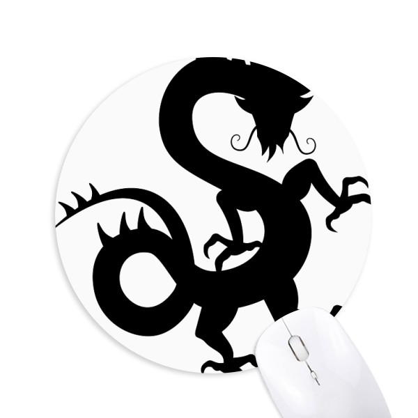 龙剪影中国传统艺术图案圆形游戏办公防滑橡胶鼠标垫礼物