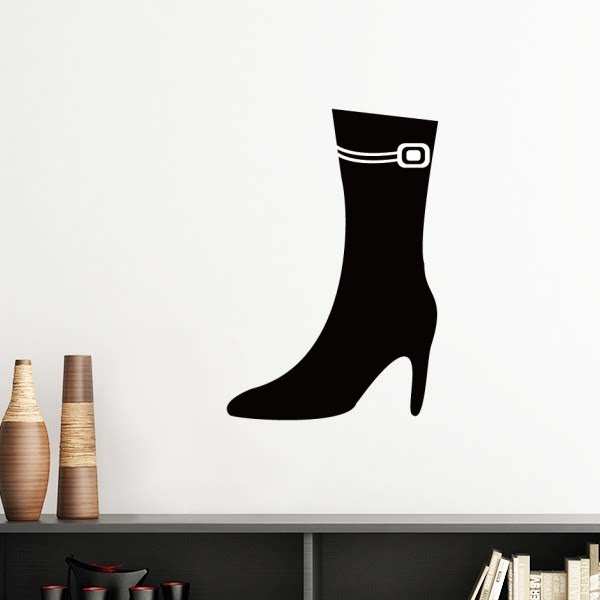 几何黑色高跟鞋纹样剪影墙贴壁纸房间贴花