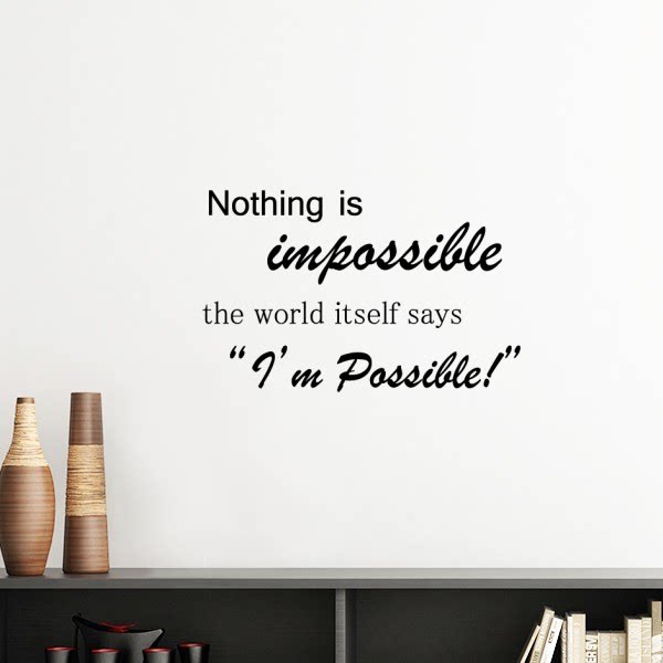 没有不可能英语励志意境短语墙贴壁纸房间贴花