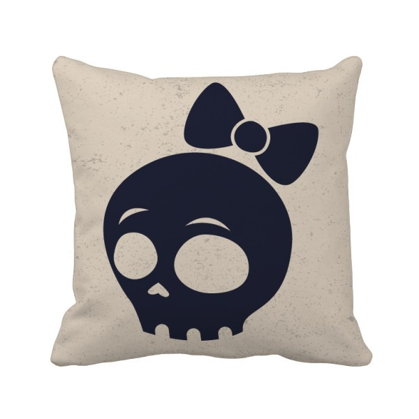 万圣节可爱女性骷髅头方形抱枕靠枕沙发靠垫双面含芯礼物