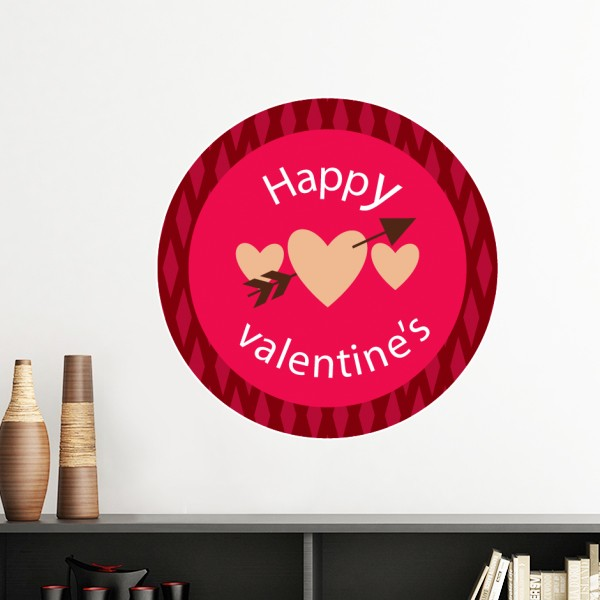 粉色情人节快乐爱心箭墙贴壁纸房间贴花