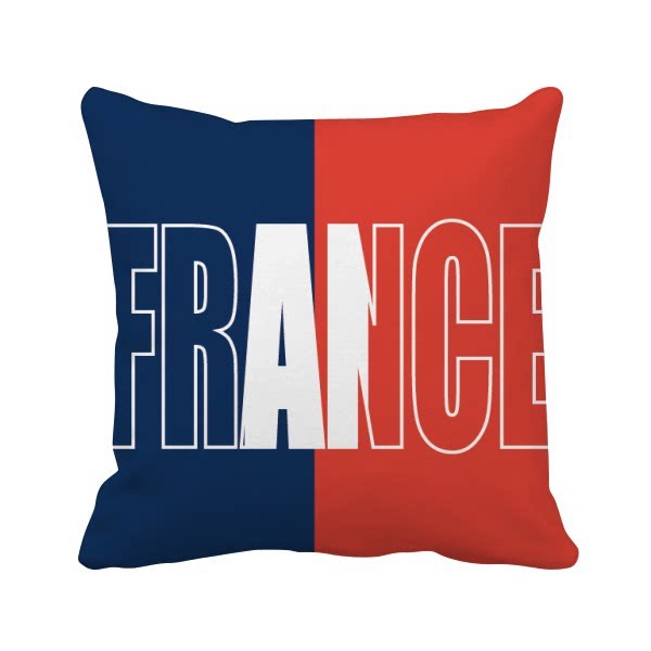 法国国旗英文名方形抱枕靠枕沙发靠垫双面含芯礼物