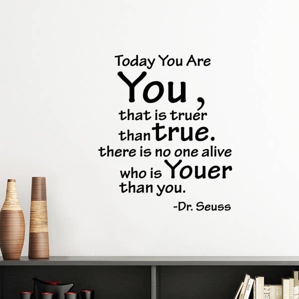 真实的你英语励志意境短语墙贴壁纸房间贴花