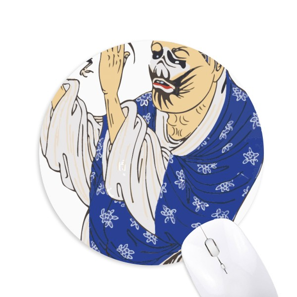 中国丑角人物京剧图案圆形游戏办公防滑橡胶鼠标垫礼物