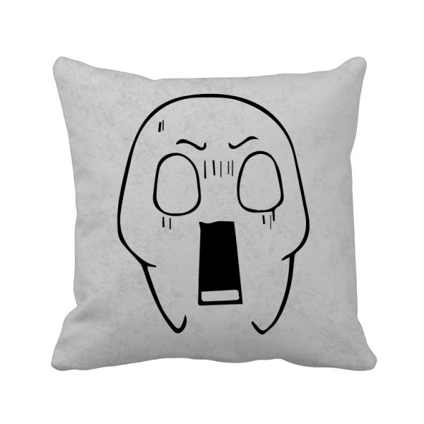 张大口惊吓黑色聊天表情方形抱枕靠枕沙发靠垫双面含芯礼物