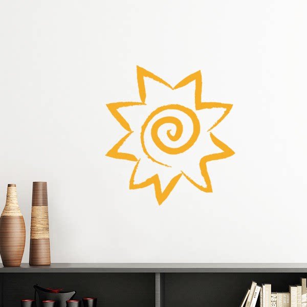 黄色手绘太阳光墙贴壁纸房间贴花
