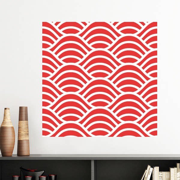 日本波浪艺术墙贴壁纸房间贴花