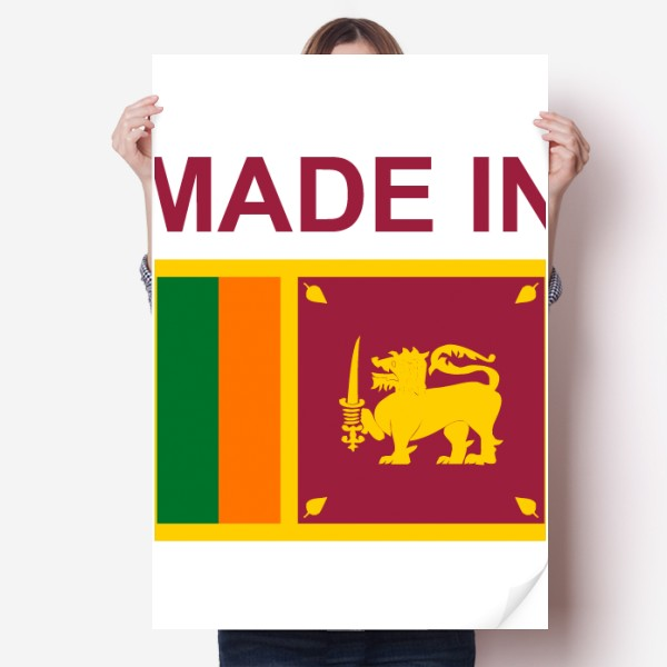 斯里兰卡国旗国家制造海报贴纸80x55cm墙贴纸卧室家居装饰