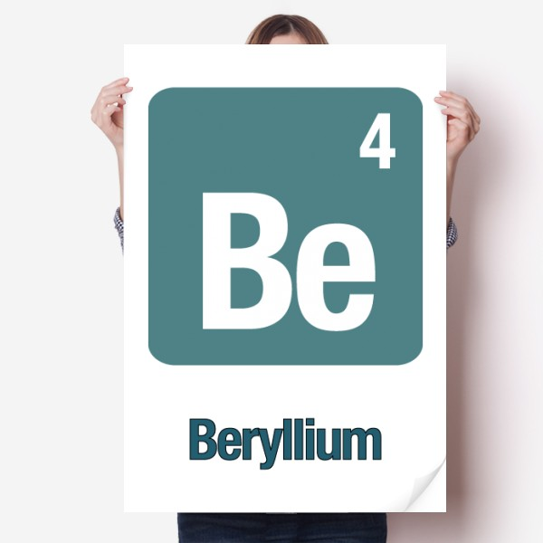 铍化学元素周期表海报贴纸80x55cm墙贴纸卧室家居装饰