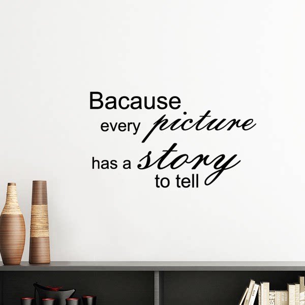 照片故事英文励志意境短语墙贴壁纸房间贴花