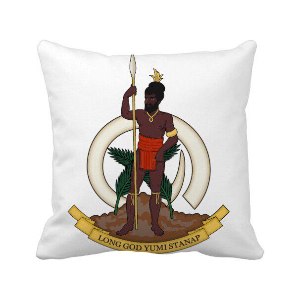 瓦努阿图大洋洲国徽方形抱枕靠枕沙发靠垫双面含芯礼物