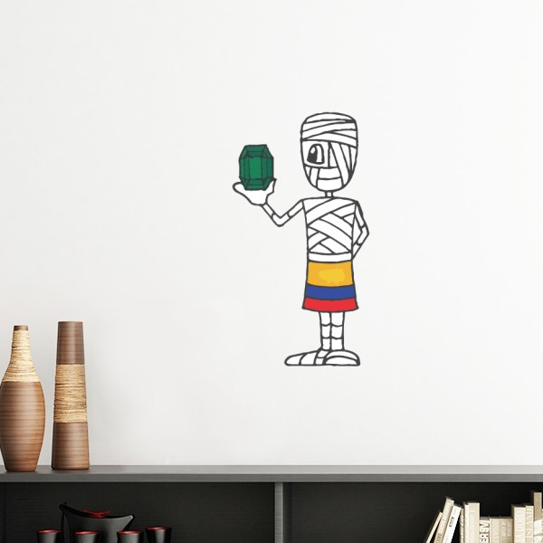 哥伦比亚木乃伊足球单手托举墙贴壁纸房间贴花