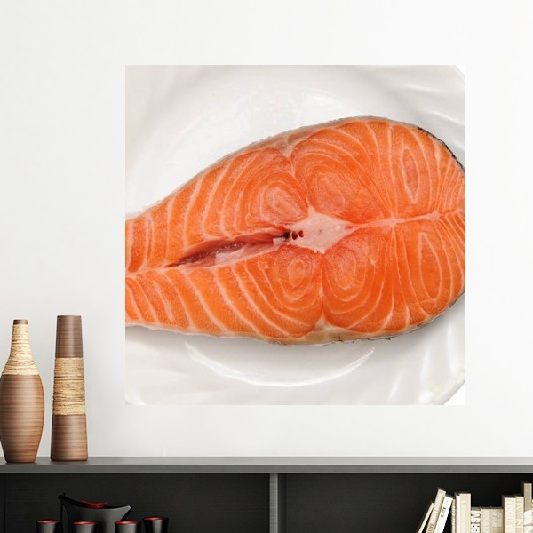 马哈鱼肉纹理食物墙贴壁纸房间贴花