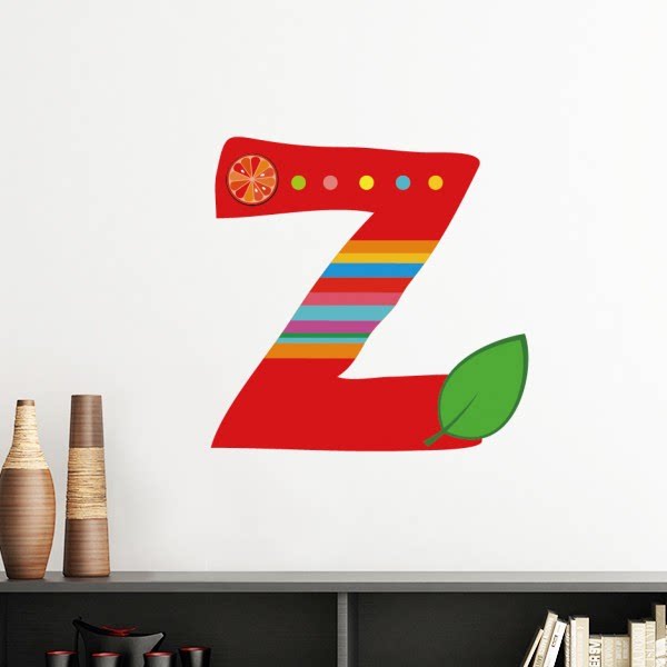 z字母水果有趣可爱插画墙贴壁纸房间贴花