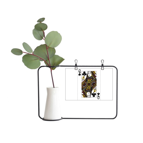 梅花q撲克插画纹样金属相框陶瓷花瓶装饰