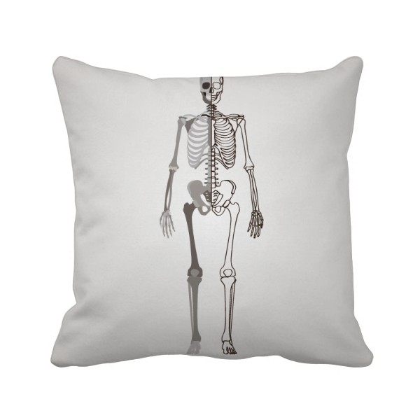 人体骨骼素描正面方形抱枕靠枕沙发靠垫双面含芯礼物