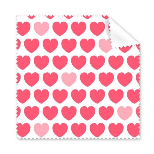 情人节粉色红色心形白底插画图案送男女朋友礼物眼镜布手机屏幕擦