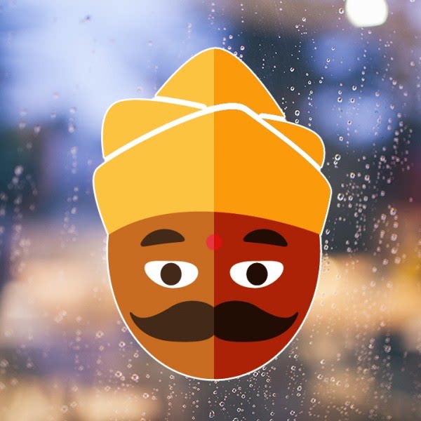 印度风情印度男性戴头巾肖像墙贴纸学校宿舍卧室房间可移除贴画