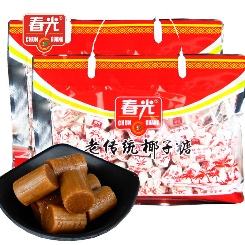 春光老传统特浓椰子糖500克x3袋海南特产儿时回忆老味道婚庆喜糖