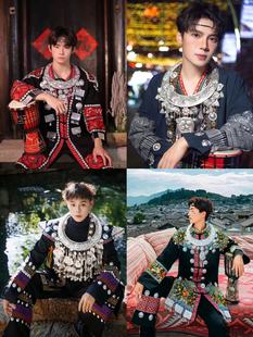 苗族情侣刺绣服装 盛装 男士 服饰苗寨旅拍摄影写真舞台演出服 套装