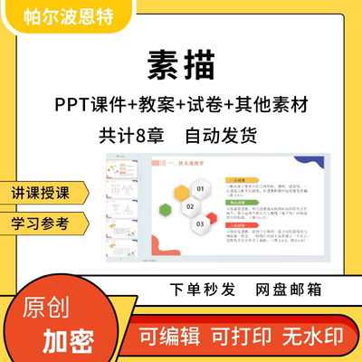 素描PPT课件教案讲课备课详案风景人像石膏几何体创意透视构图