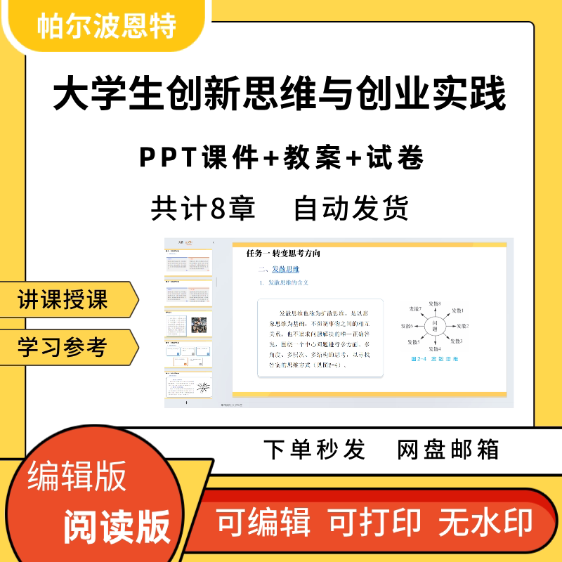 大学生创新思维与创业实践PPT教学课件教案试卷讲备