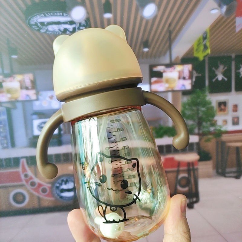 卡通鸭嘴学饮杯纳米银大容量