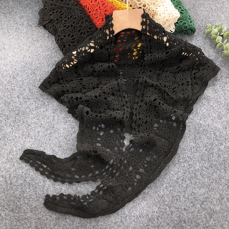 镂空纯棉三角巾披肩夏季配裙子女