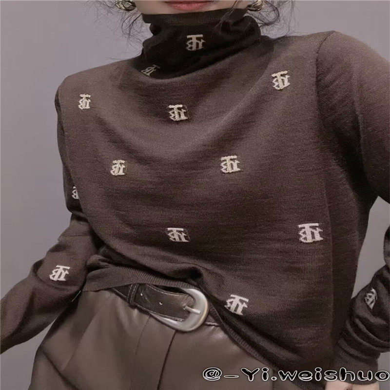 衣唯硕秋冬针织打底衫上衣高领女