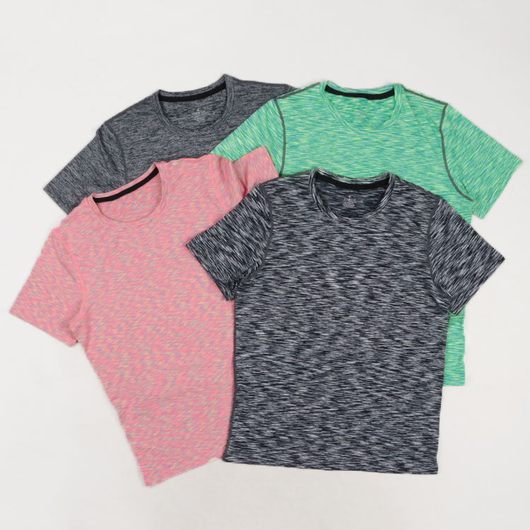 专业健身运动！显身材圆领休闲户外跑步弹力阳离子女短袖T恤男装