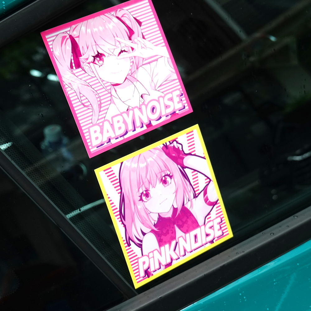 pinknoise"翠儿比耶"汽车贴纸个性卡通车贴车外防水装饰电动车