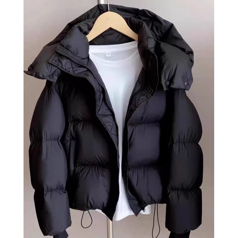 羽绒服女2025新款短款冬外套大码胖mm200斤鹅绒服冬装泡芙面包服