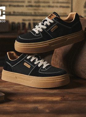 DCSHOES男鞋黑色休闲板鞋男2026春季厚底鞋百搭潮鞋男复古鞋子男