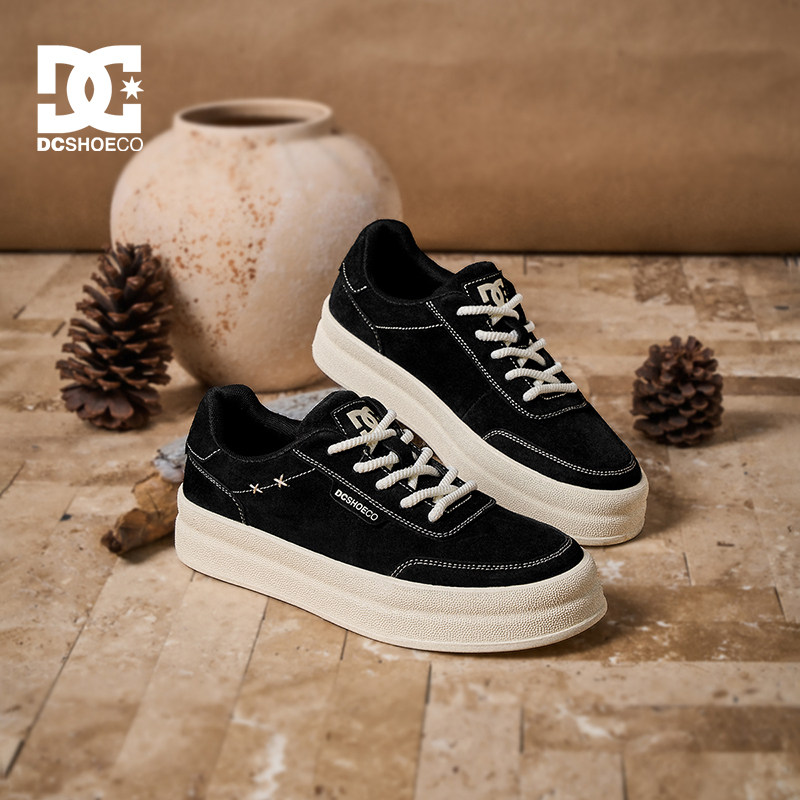 DC SHOES男士厚底板鞋冬季新款时尚百搭轻便老钱风休闲鞋极简