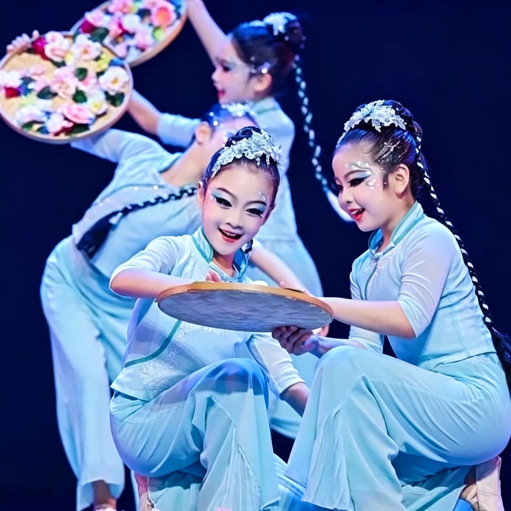 茶花开了演出服茶飘香舞蹈服茶山情歌采茶表演服簸箕竹筛舞蹈道具