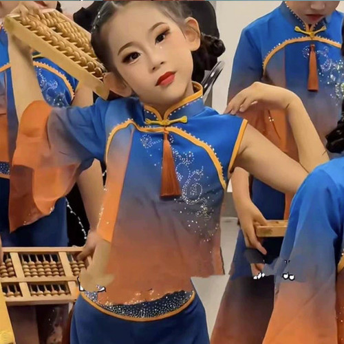 小算神舞蹈表演服算一算演出服装古典开场舞剧目扭秧歌算盘道具舞