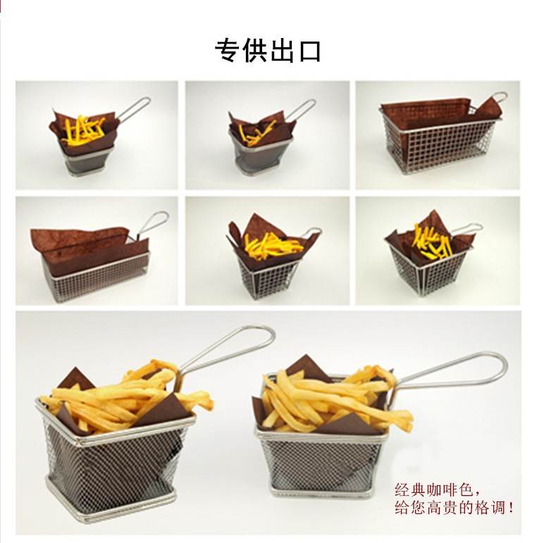 鸡块小吃篮 304不锈钢食物大薯条点心筐迷你装饰碟子篮子油炸包邮