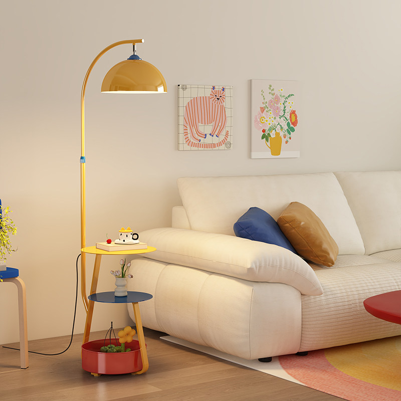 落地灯客厅沙发旁边高级感带置物架一体床头氛围灯卧室立式创意灯