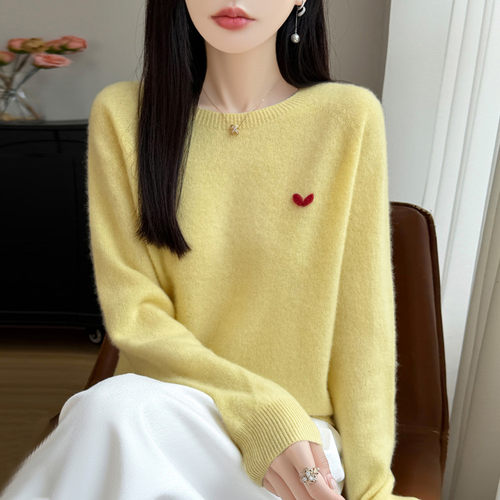 秋冬纯色针织打底衫女显瘦