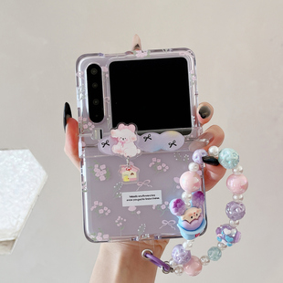 壳膜一体全包适用华为PuraX典藏版 P50pocket2手机壳雾紫小花小米mixFlip荣耀MagicVFlip2外壳三星zFlip7防摔6