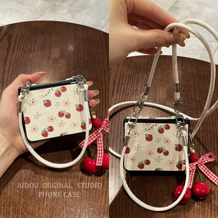 Flip2保护套三星zFlip7女款 中轴全包适用华为PuraX典藏版 nova耐脏pocket2手机壳草莓樱桃荣耀MagicV小米mix