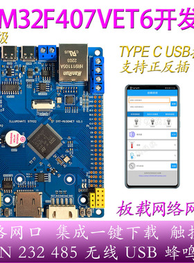 STM32F407VET6开发板带485CAN232通信LAN8720以太网物联网模块