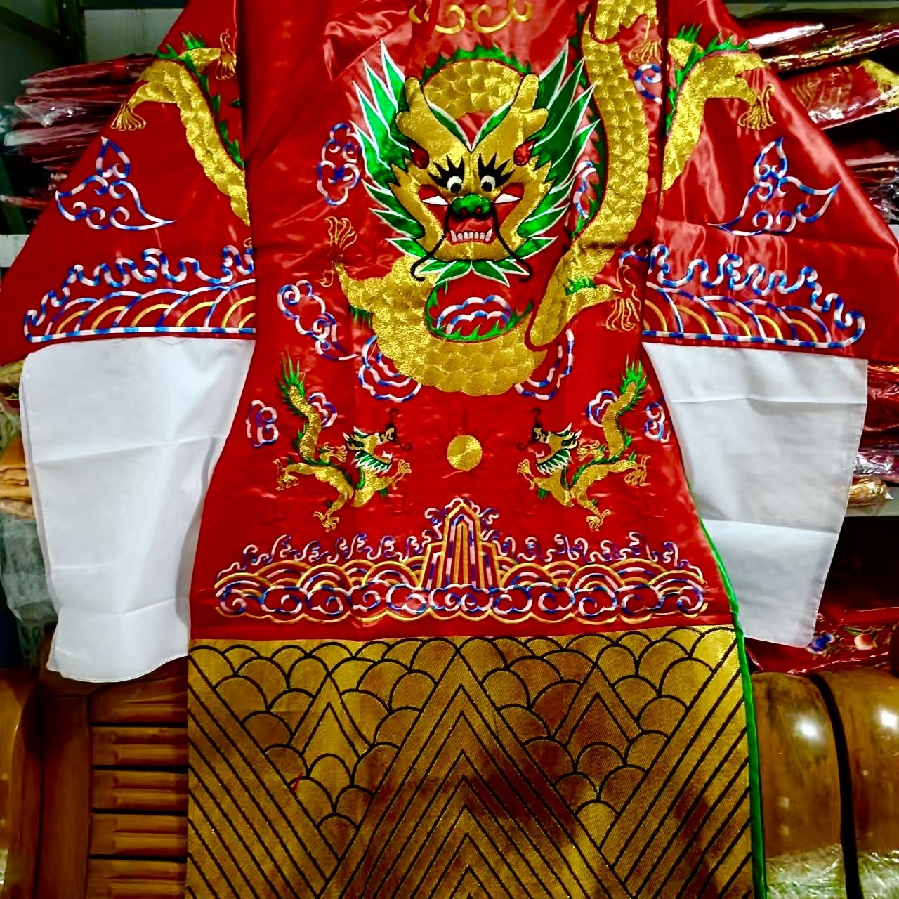 龙袍凤袍五龙金线绣龙佛衣佛像用品8寸至1.45米佛袍适合软身佛像