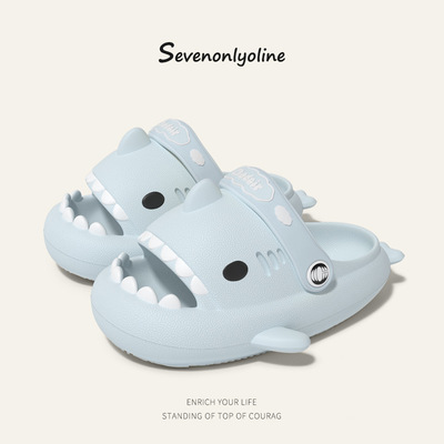 抗菌鲨鱼儿童拖鞋夏季男女童2025新款卡通防滑小童婴儿宝宝洞洞鞋