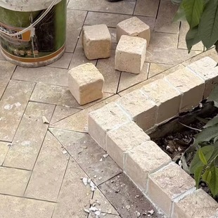 庭院围边石围花坛天然莱姆石材围树池为菜地花园走边石块隔档土石