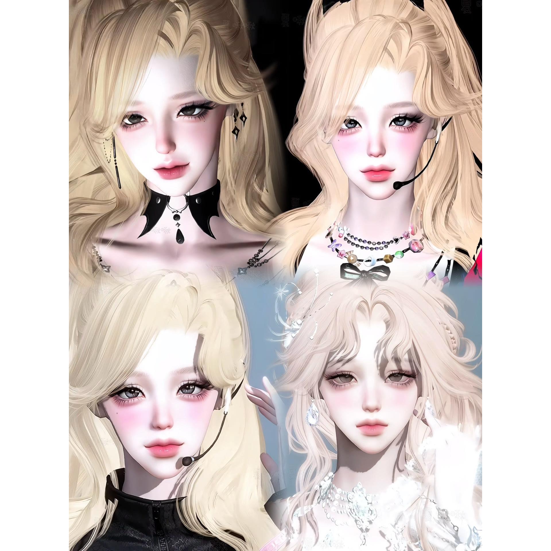 发3 韩系爱豆 浓颜御姐 弦月 夏啾啾 逆水寒手游捏脸女通用