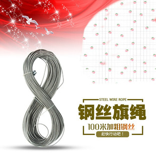 升旗专用绳钢丝绳广场学校旗杆钢丝绳旗绳直径3mm包胶柔软防锈