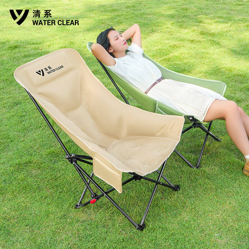 户外折叠椅月亮椅新款午休躺椅露营椅子便携式沙滩椅钓鱼野餐椅凳